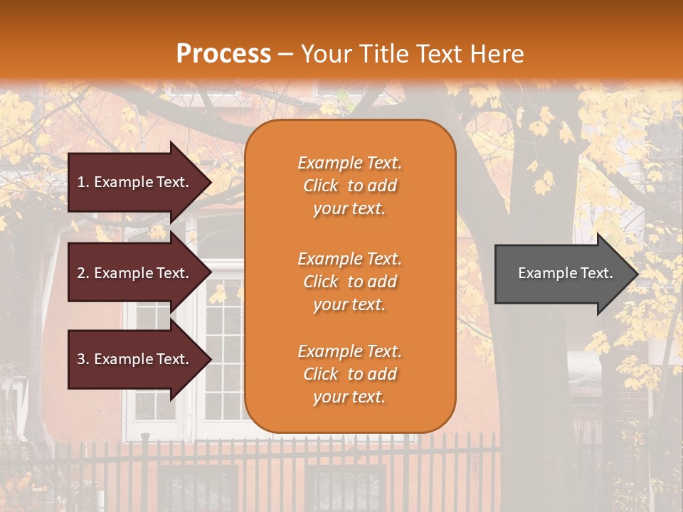 Residential House And Tree In The Fall PowerPoint Template