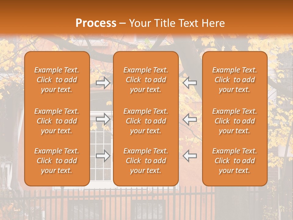 Residential House And Tree In The Fall PowerPoint Template