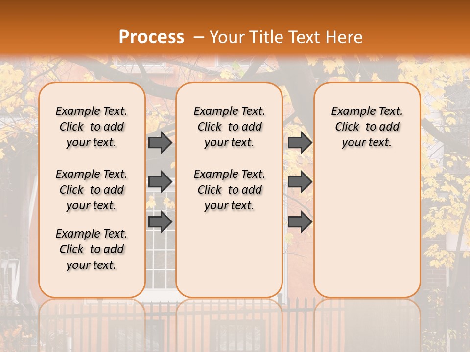 Residential House And Tree In The Fall PowerPoint Template