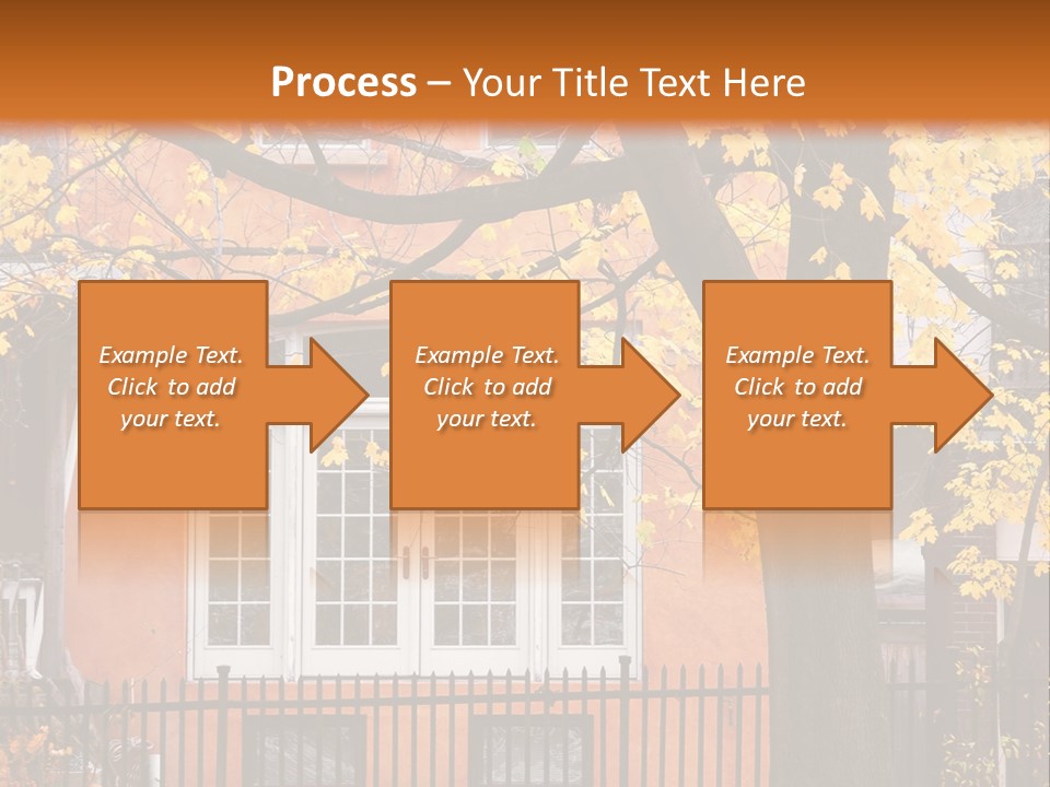 Residential House And Tree In The Fall PowerPoint Template