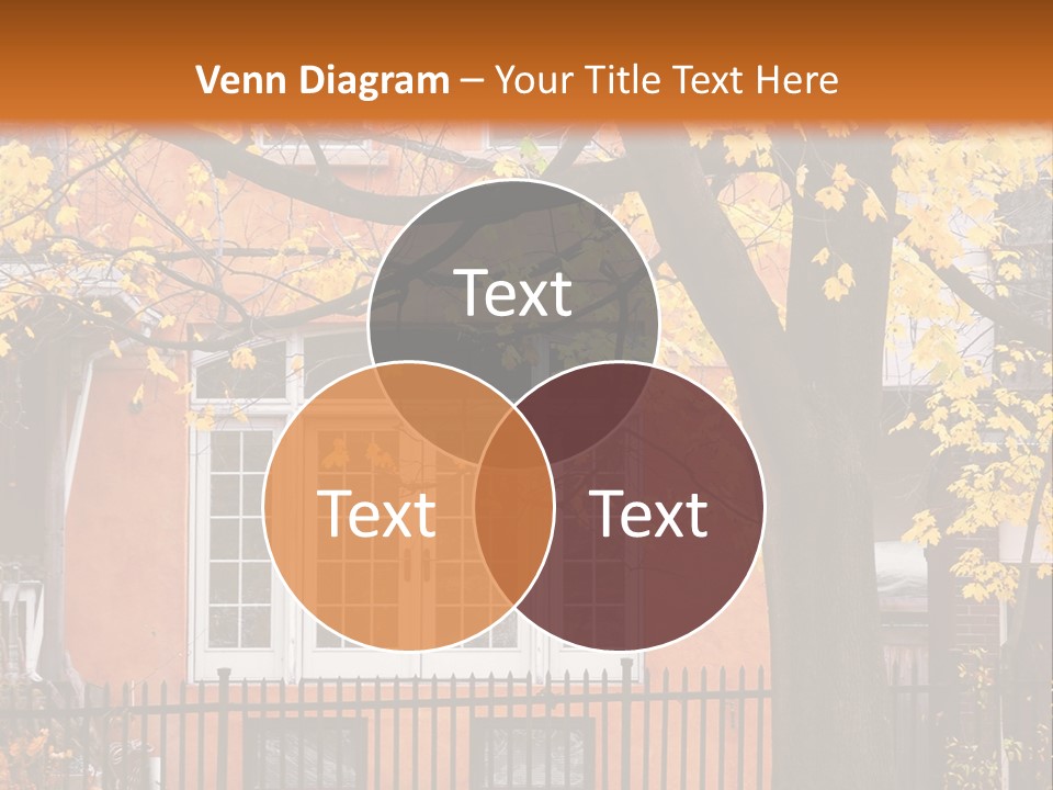 Residential House And Tree In The Fall PowerPoint Template