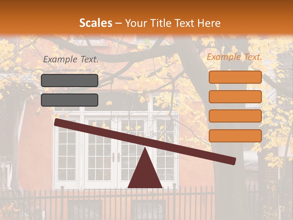 Residential House And Tree In The Fall PowerPoint Template