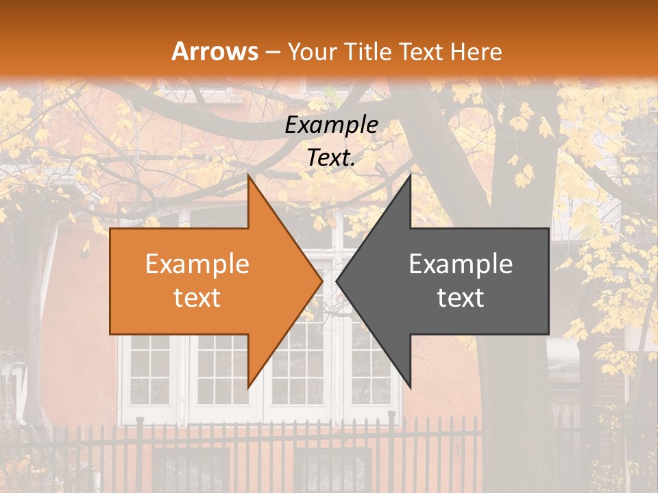 Residential House And Tree In The Fall PowerPoint Template