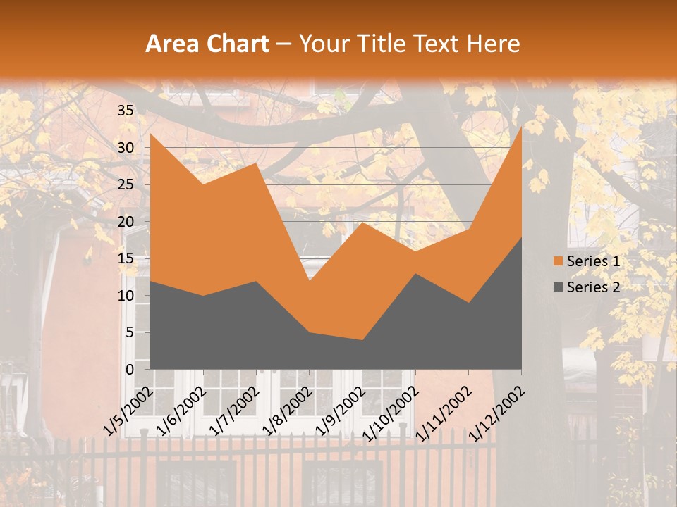 Residential House And Tree In The Fall PowerPoint Template