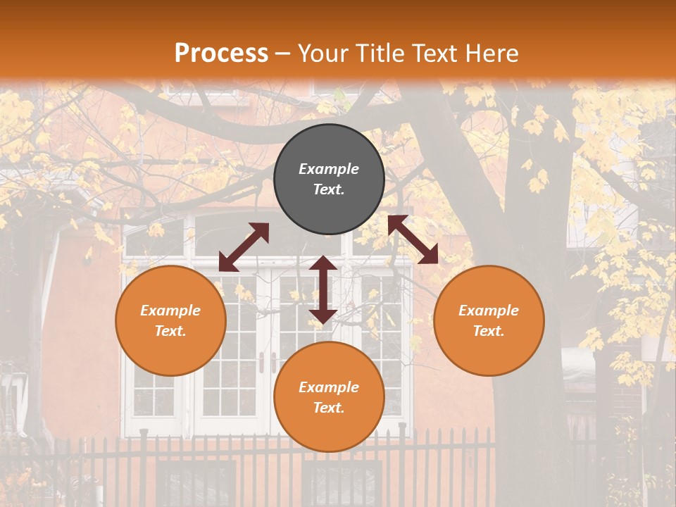 Residential House And Tree In The Fall PowerPoint Template