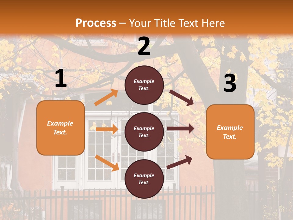 Residential House And Tree In The Fall PowerPoint Template