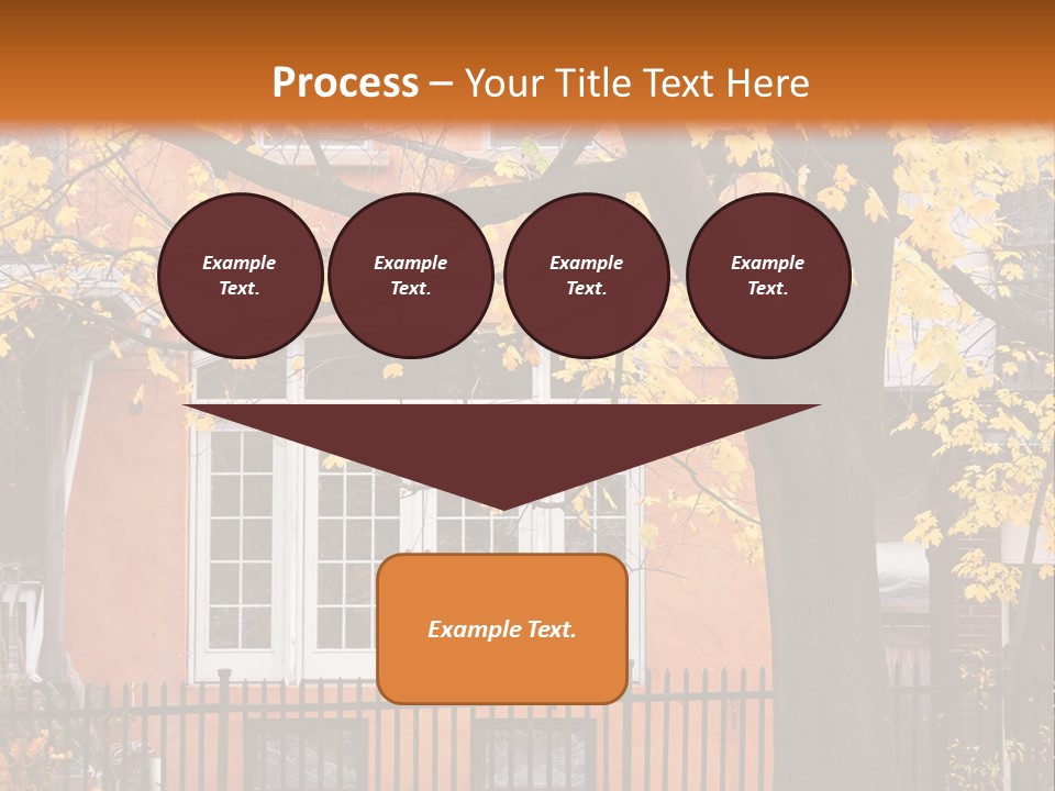 Residential House And Tree In The Fall PowerPoint Template