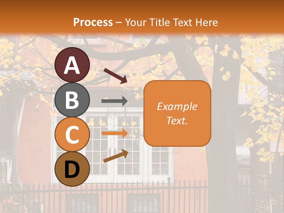 Residential House And Tree In The Fall PowerPoint Template