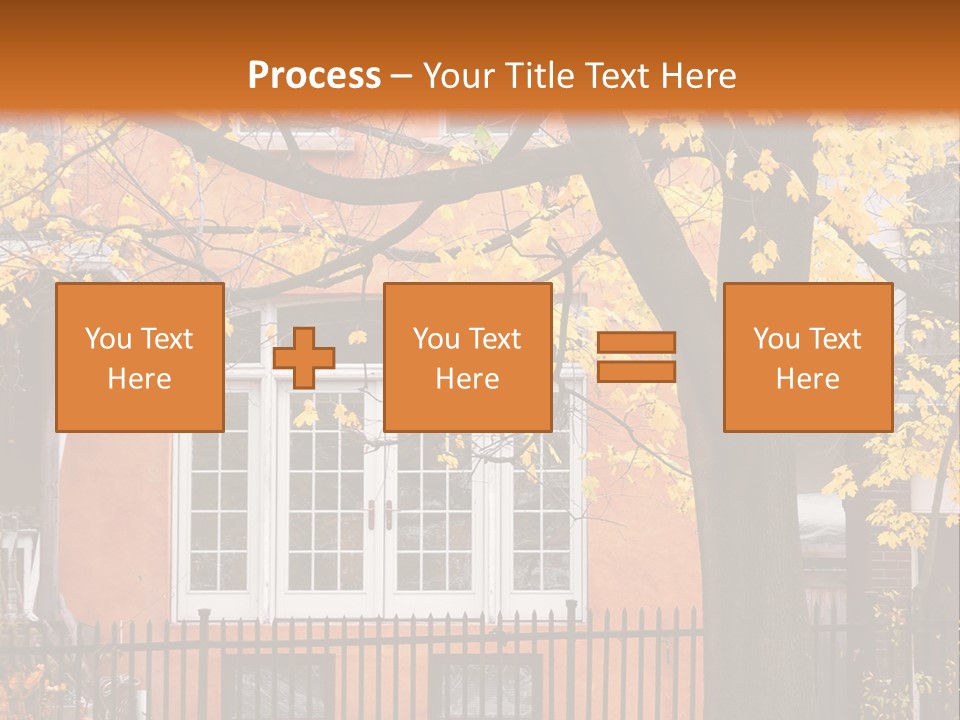 Residential House And Tree In The Fall PowerPoint Template