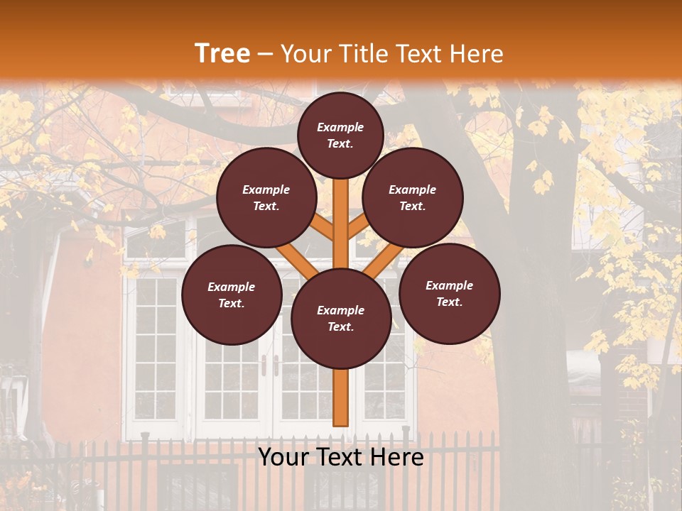 Residential House And Tree In The Fall PowerPoint Template