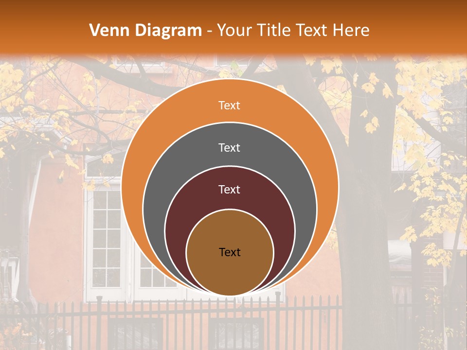Residential House And Tree In The Fall PowerPoint Template