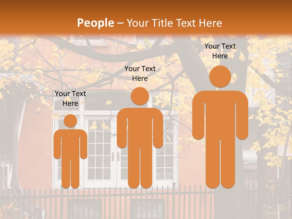 Residential House And Tree In The Fall PowerPoint Template