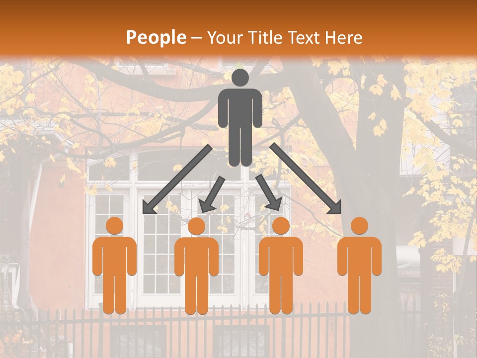 Residential House And Tree In The Fall PowerPoint Template