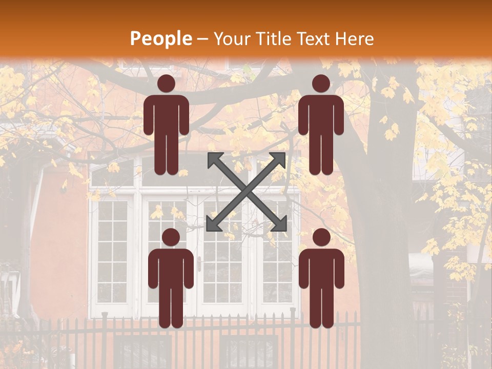 Residential House And Tree In The Fall PowerPoint Template