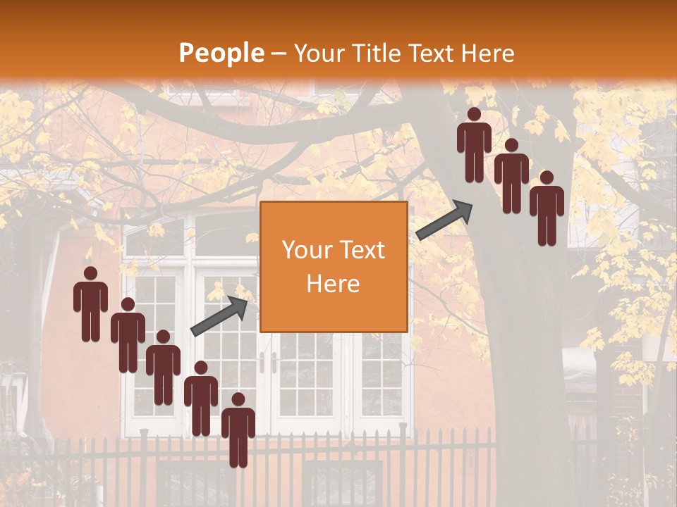 Residential House And Tree In The Fall PowerPoint Template