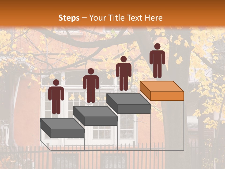 Residential House And Tree In The Fall PowerPoint Template