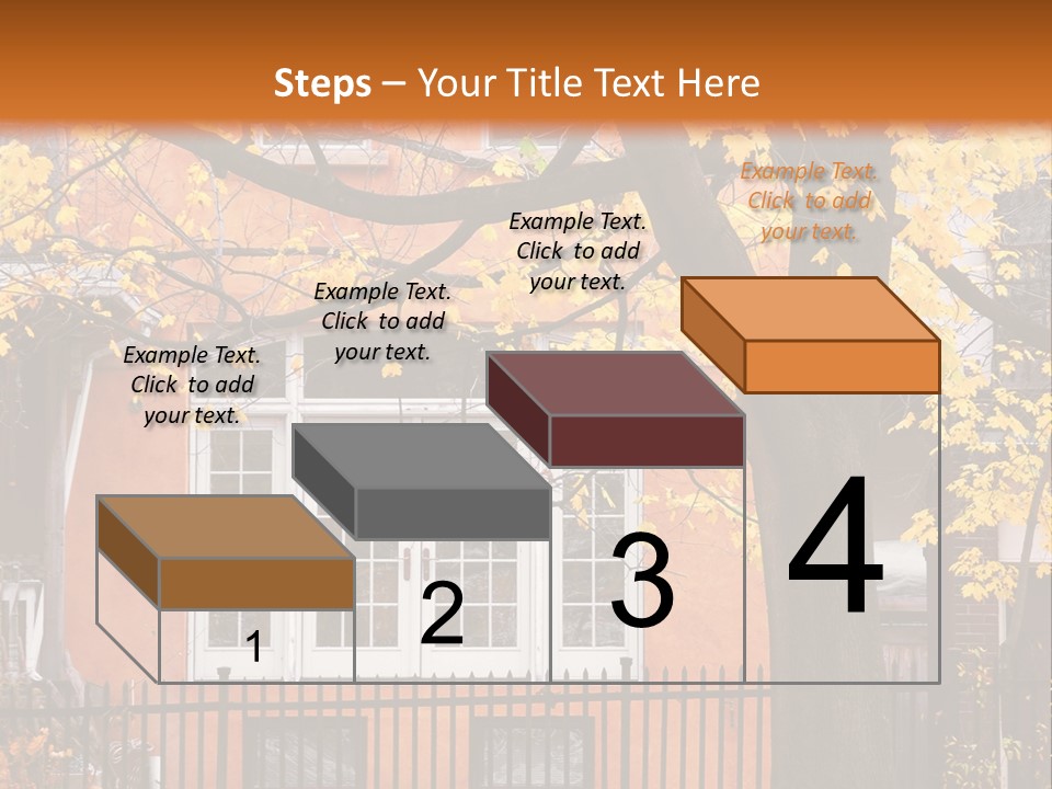 Residential House And Tree In The Fall PowerPoint Template