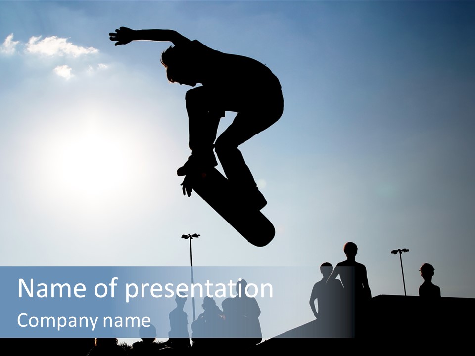 A Person Jumping A Skate Board In The Air PowerPoint Template