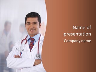 Doctor Looking Into Camera PowerPoint Template