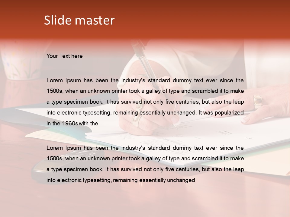 Business Woman Busy With Paper Work 4 PowerPoint Template