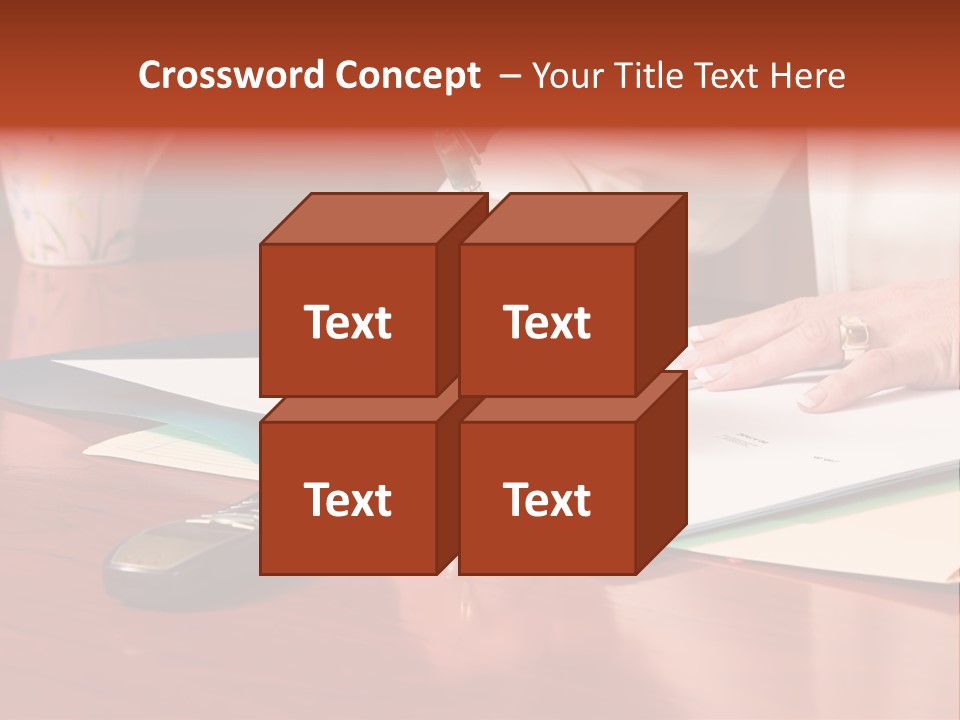 Business Woman Busy With Paper Work 4 PowerPoint Template