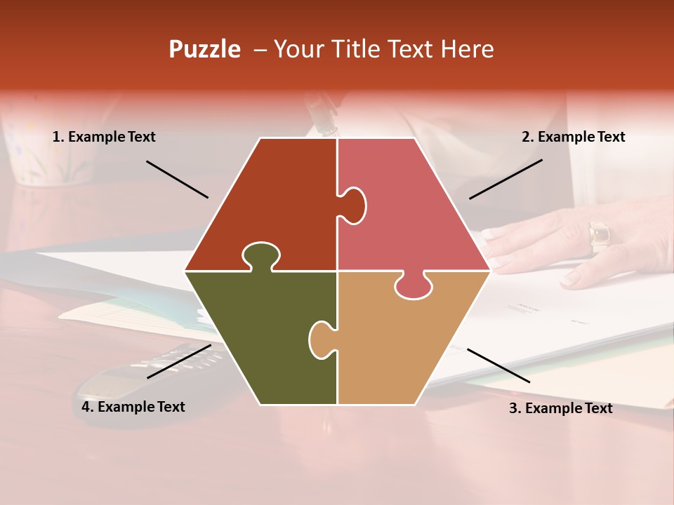 Business Woman Busy With Paper Work 4 PowerPoint Template