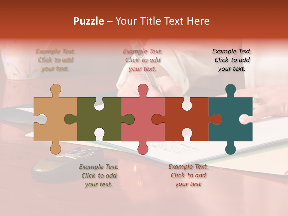 Business Woman Busy With Paper Work 4 PowerPoint Template