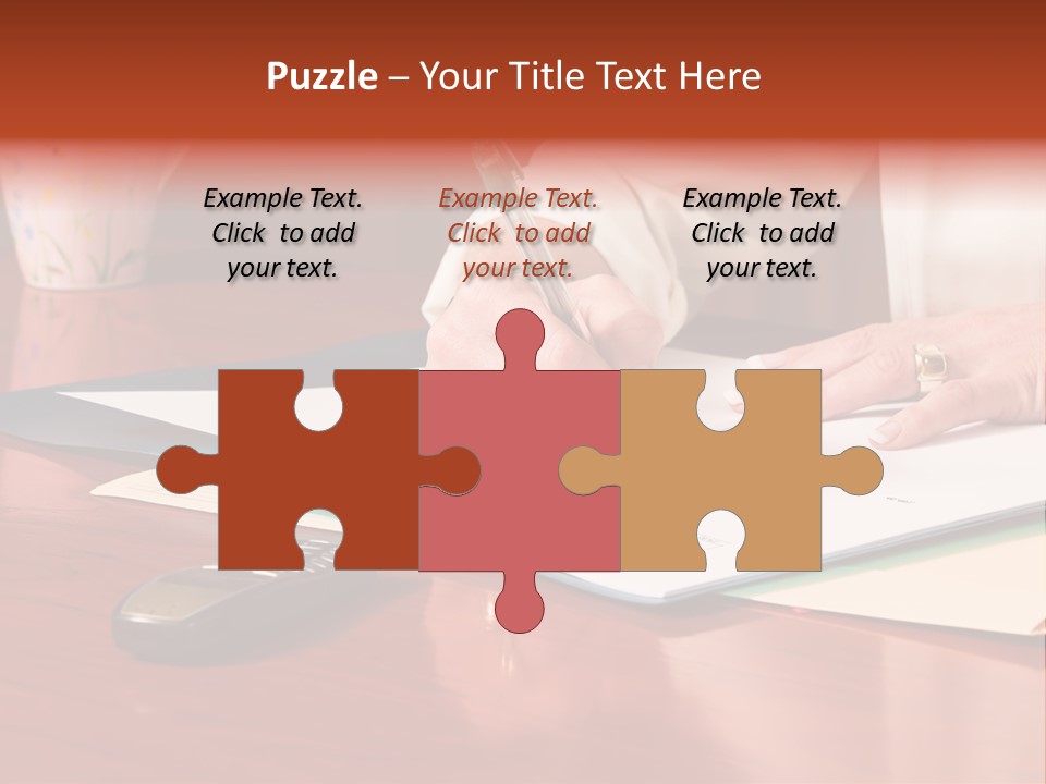 Business Woman Busy With Paper Work 4 PowerPoint Template