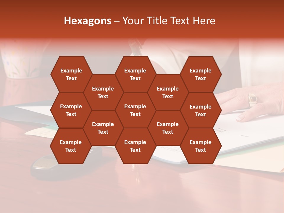 Business Woman Busy With Paper Work 4 PowerPoint Template