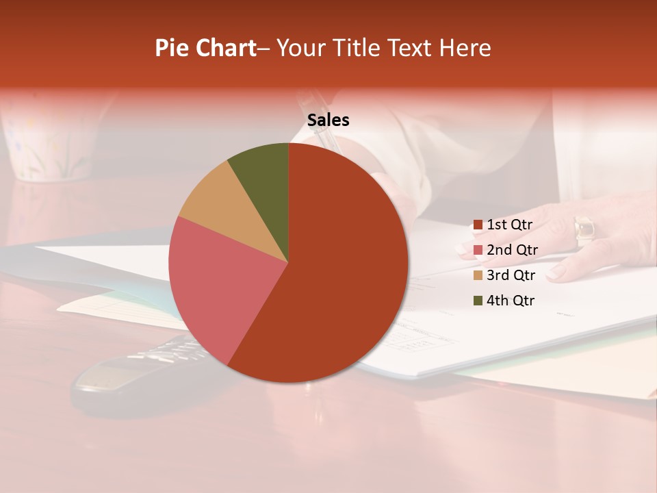 Business Woman Busy With Paper Work 4 PowerPoint Template