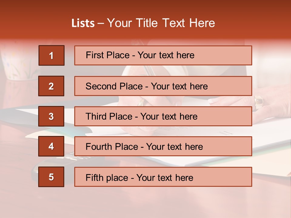 Business Woman Busy With Paper Work 4 PowerPoint Template