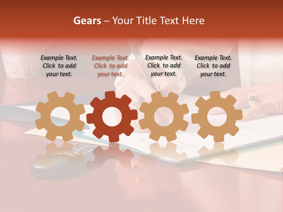 Business Woman Busy With Paper Work 4 PowerPoint Template