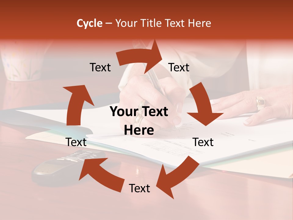 Business Woman Busy With Paper Work 4 PowerPoint Template