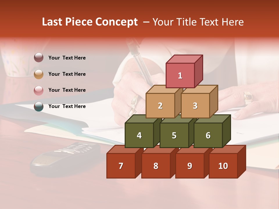 Business Woman Busy With Paper Work 4 PowerPoint Template