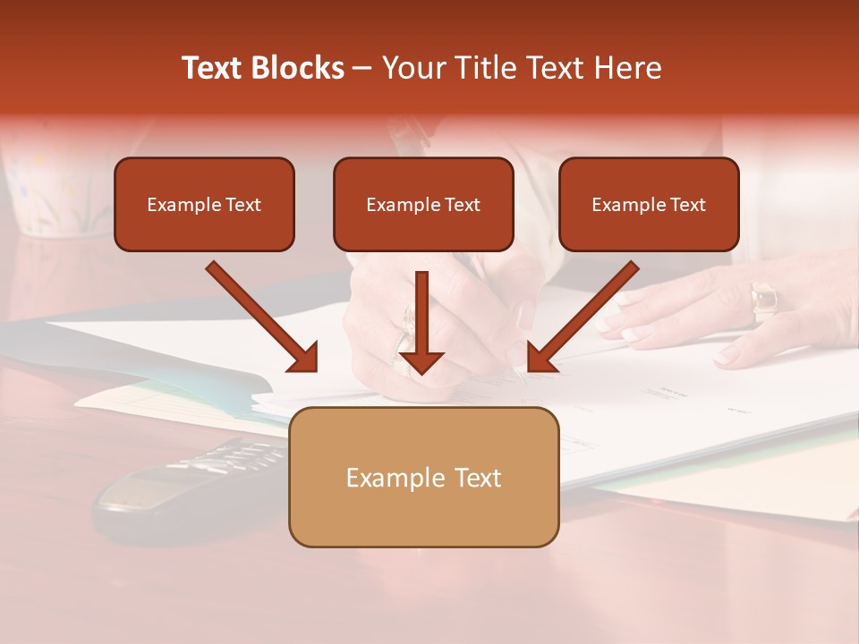 Business Woman Busy With Paper Work 4 PowerPoint Template