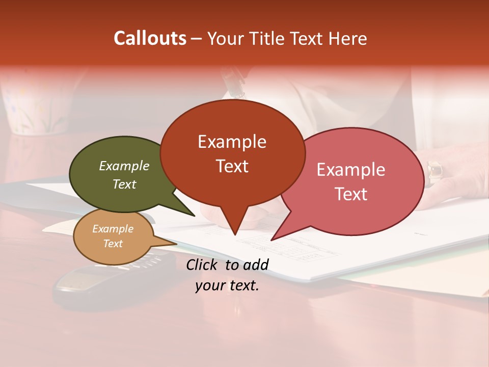 Business Woman Busy With Paper Work 4 PowerPoint Template