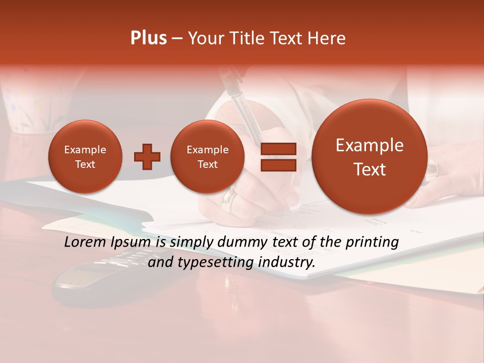 Business Woman Busy With Paper Work 4 PowerPoint Template