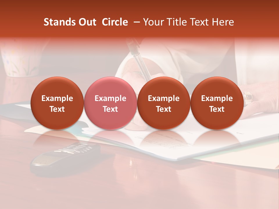 Business Woman Busy With Paper Work 4 PowerPoint Template