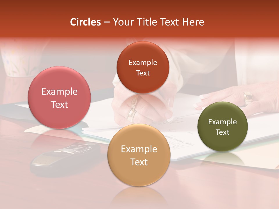 Business Woman Busy With Paper Work 4 PowerPoint Template