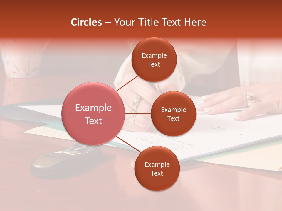 Business Woman Busy With Paper Work 4 PowerPoint Template