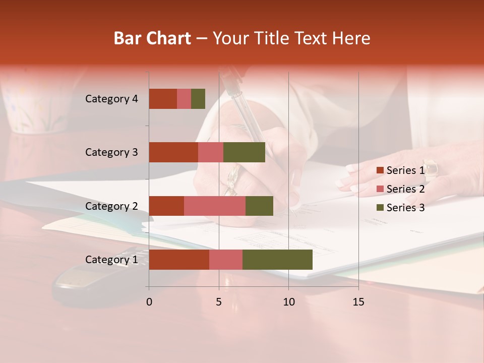 Business Woman Busy With Paper Work 4 PowerPoint Template