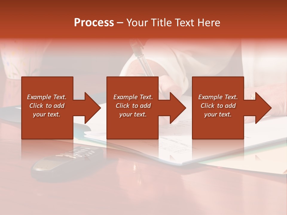 Business Woman Busy With Paper Work 4 PowerPoint Template