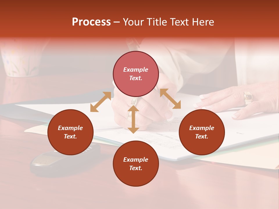 Business Woman Busy With Paper Work 4 PowerPoint Template