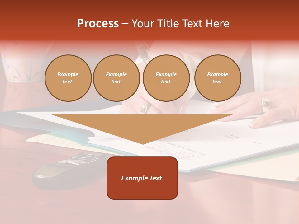 Business Woman Busy With Paper Work 4 PowerPoint Template