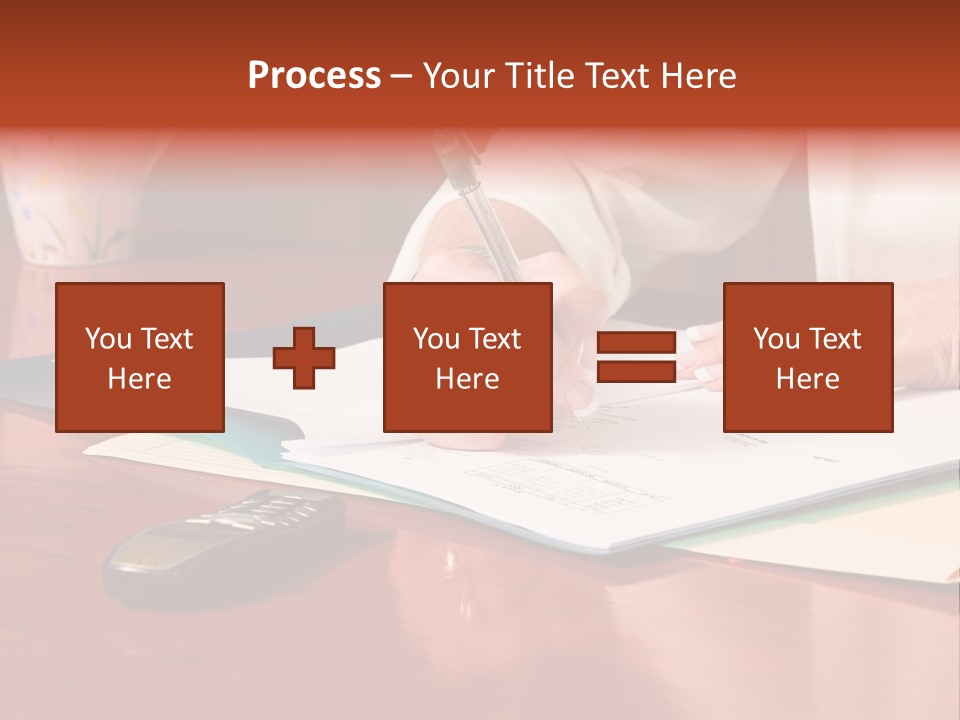 Business Woman Busy With Paper Work 4 PowerPoint Template