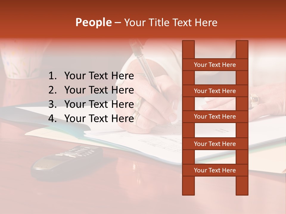 Business Woman Busy With Paper Work 4 PowerPoint Template