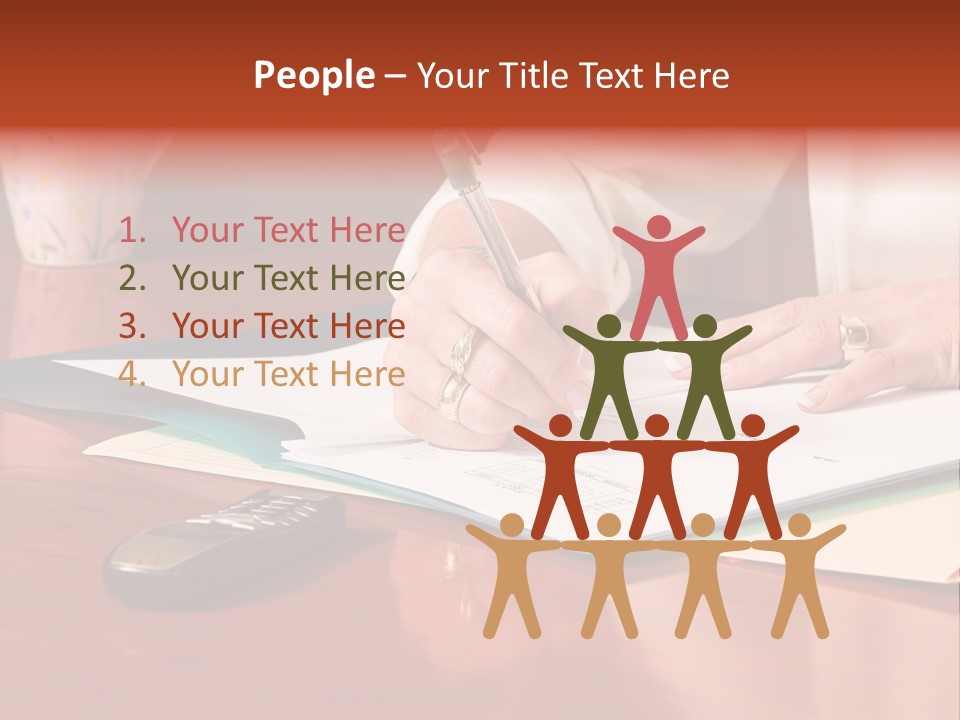 Business Woman Busy With Paper Work 4 PowerPoint Template