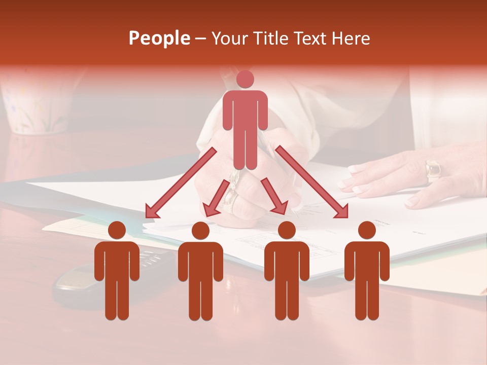 Business Woman Busy With Paper Work 4 PowerPoint Template