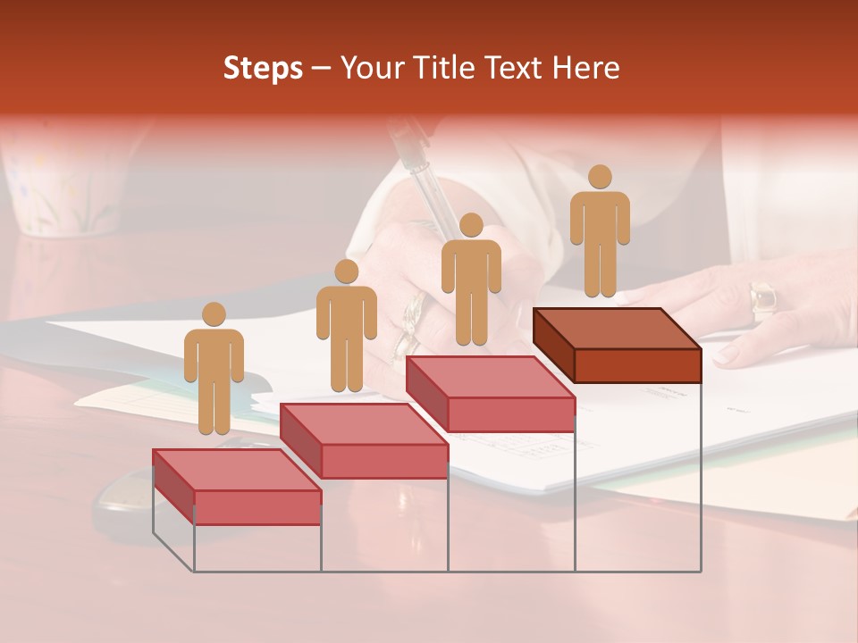 Business Woman Busy With Paper Work 4 PowerPoint Template