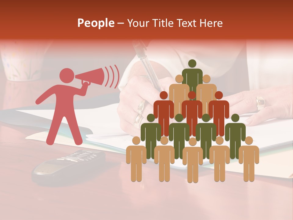 Business Woman Busy With Paper Work 4 PowerPoint Template